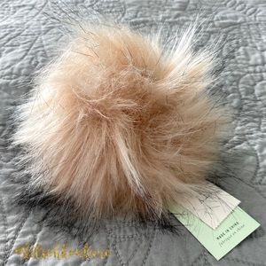 Anthropologie Pick-a-Pom Neutral Faux Fur Topper